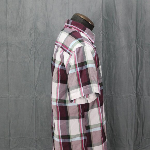 Button-Down Shirt - Blue and Maroon Plaid Pattern by Matix - Men's Large - Picture 9 of 10